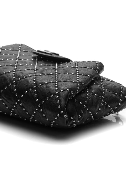 Coco Pleats Studded Clutch Bag - Black - image 6
