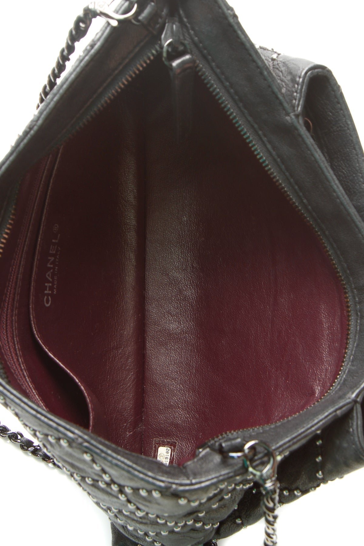Coco Pleats Studded Clutch Bag - Black - image 9