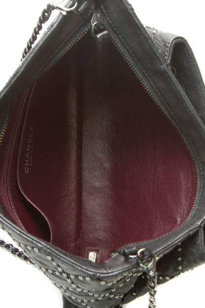 Coco Pleats Studded Clutch Bag - Black - image 9