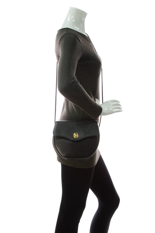 Vintage Flap Crossbody Bag - Black - image 2