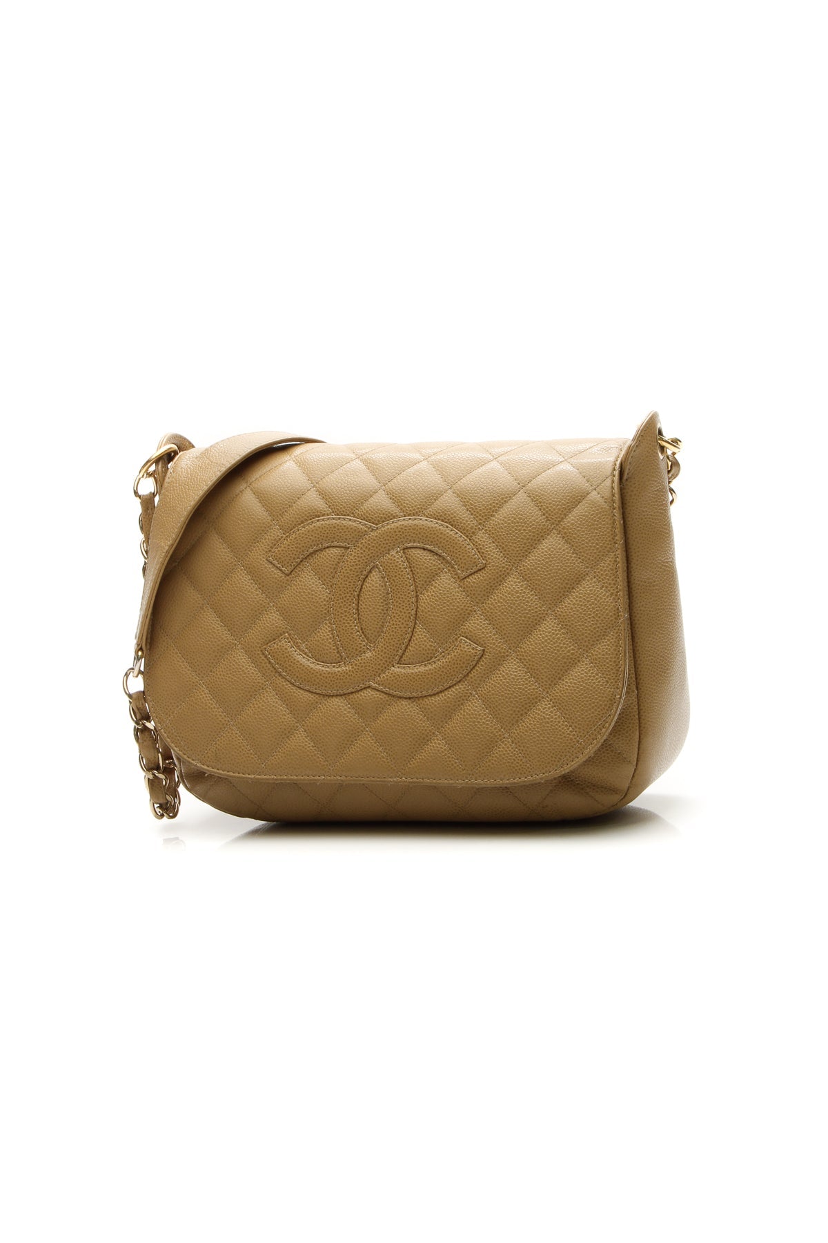 Timeless CC Flap Shoulder Bag - Beige Caviar - image 1