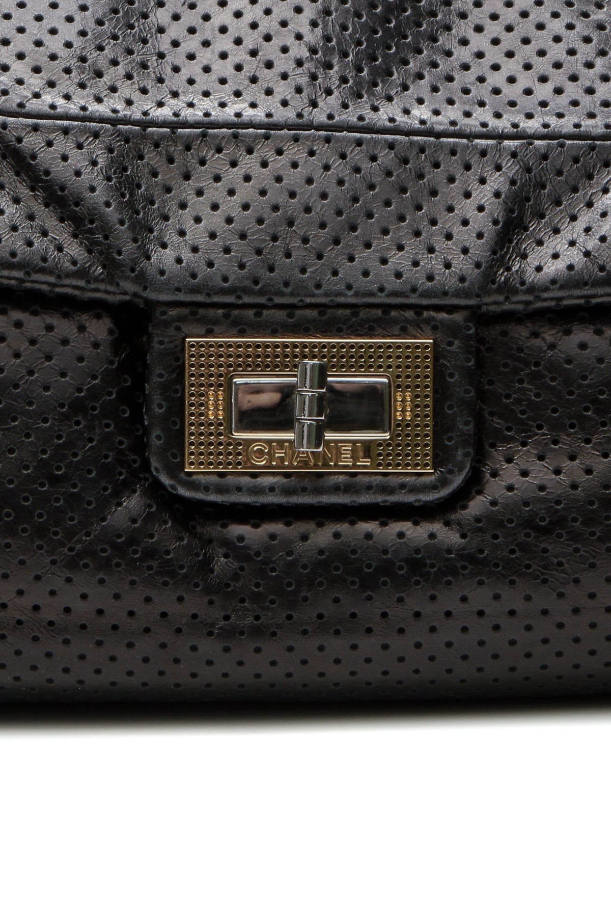 Perforated Accordion Large Flap Bag - Black - image 8