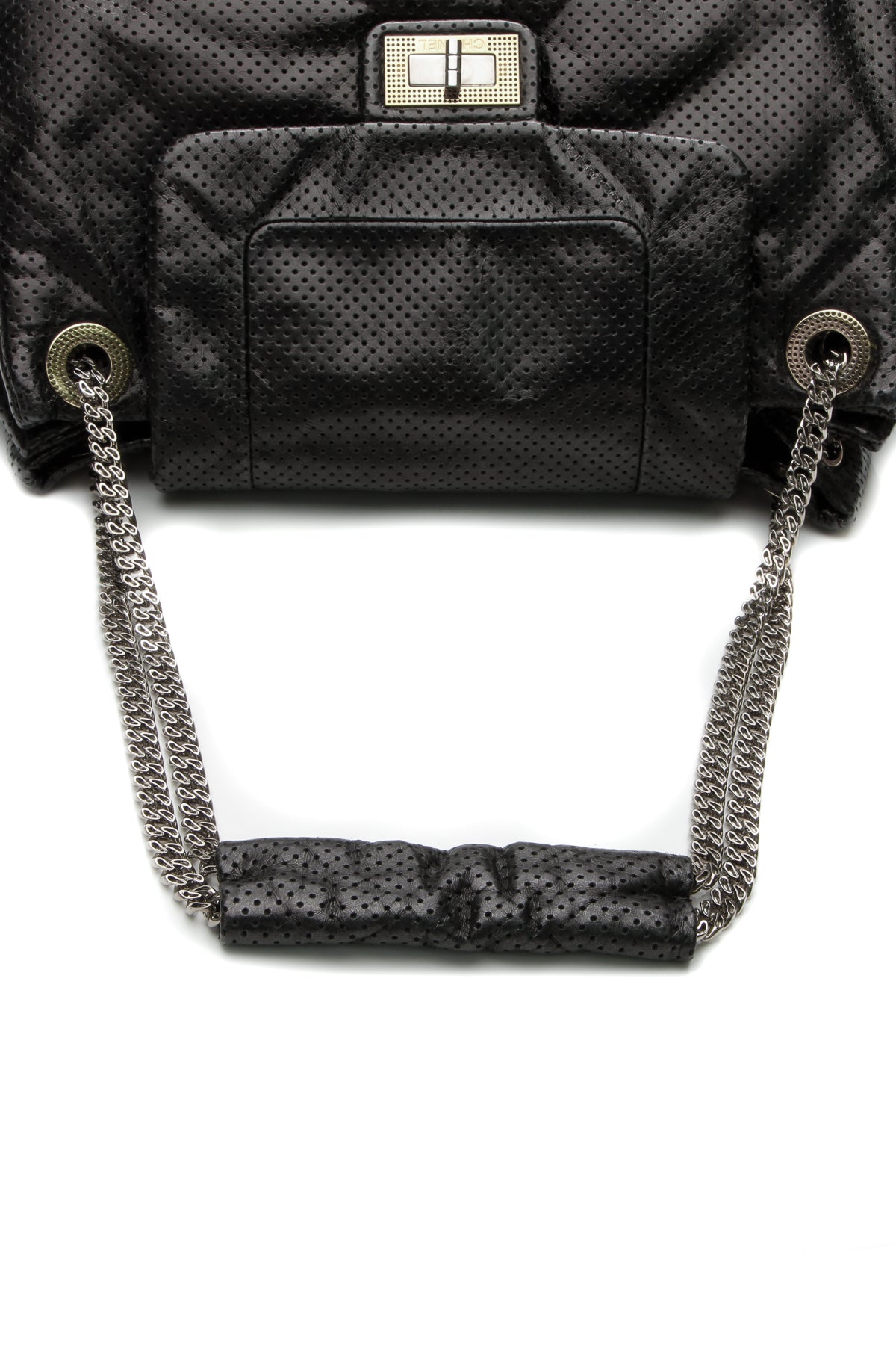 Perforated Accordion Large Flap Bag - Black - image 7