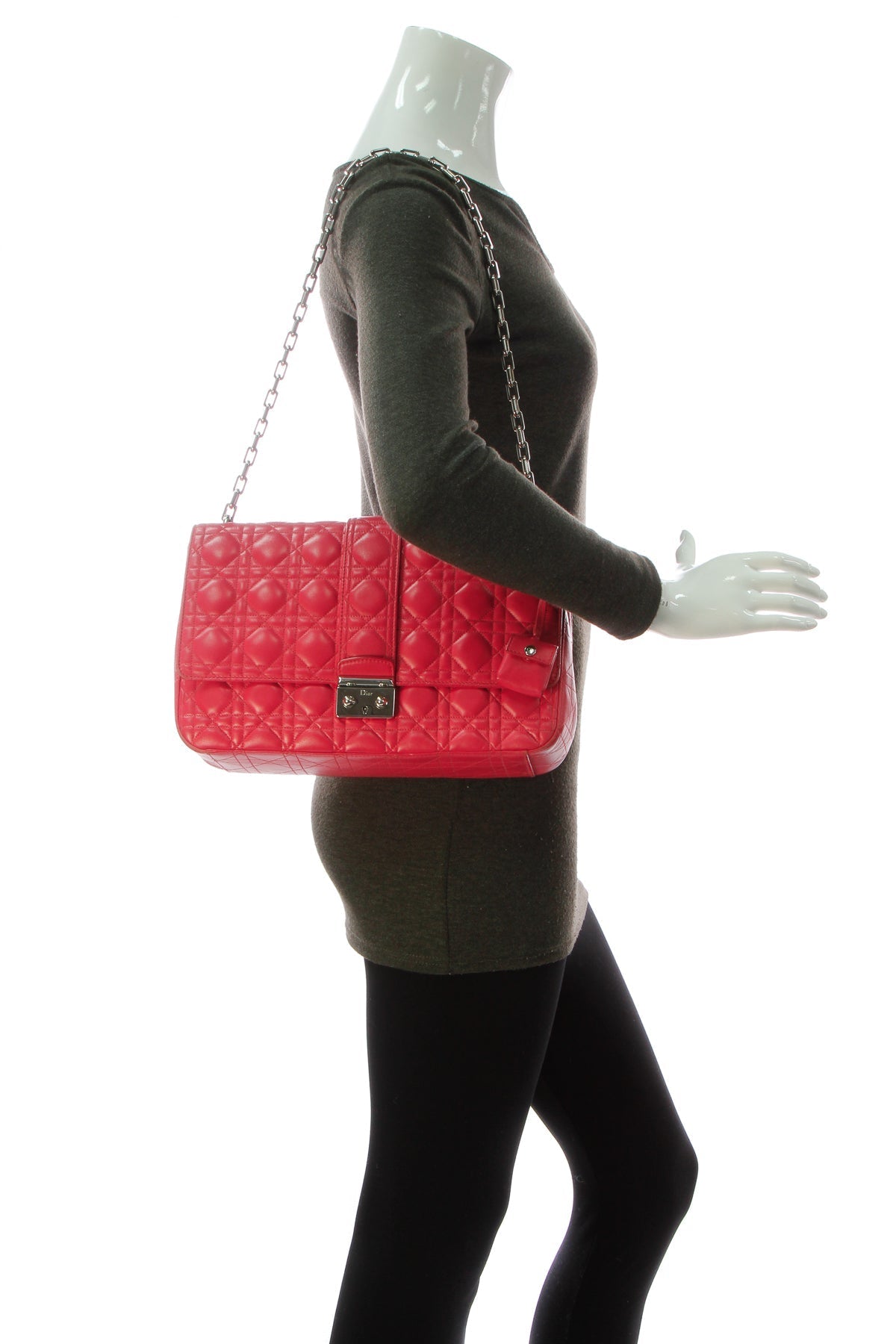 Cannage Miss Dior Large Flap Bag - Dark Pink - image 2