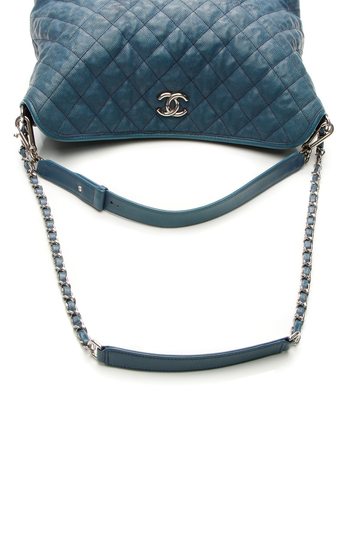 Quilted French Riviera Hobo Bag - Blue - image 7