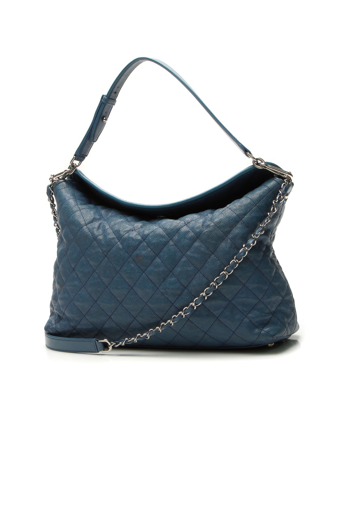 Quilted French Riviera Hobo Bag - Blue - image 1