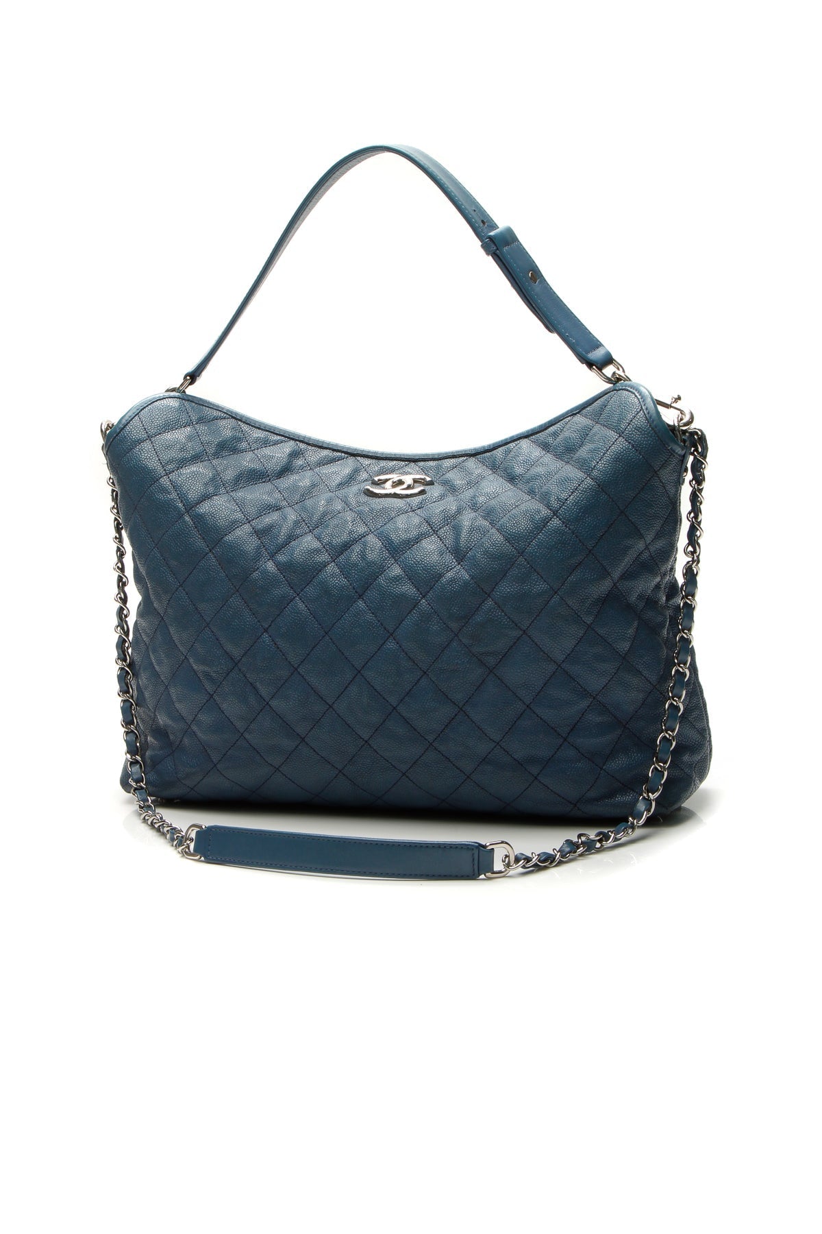 Quilted French Riviera Hobo Bag - Blue - image 3