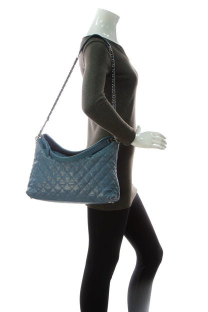 Quilted French Riviera Hobo Bag - Blue - image 2