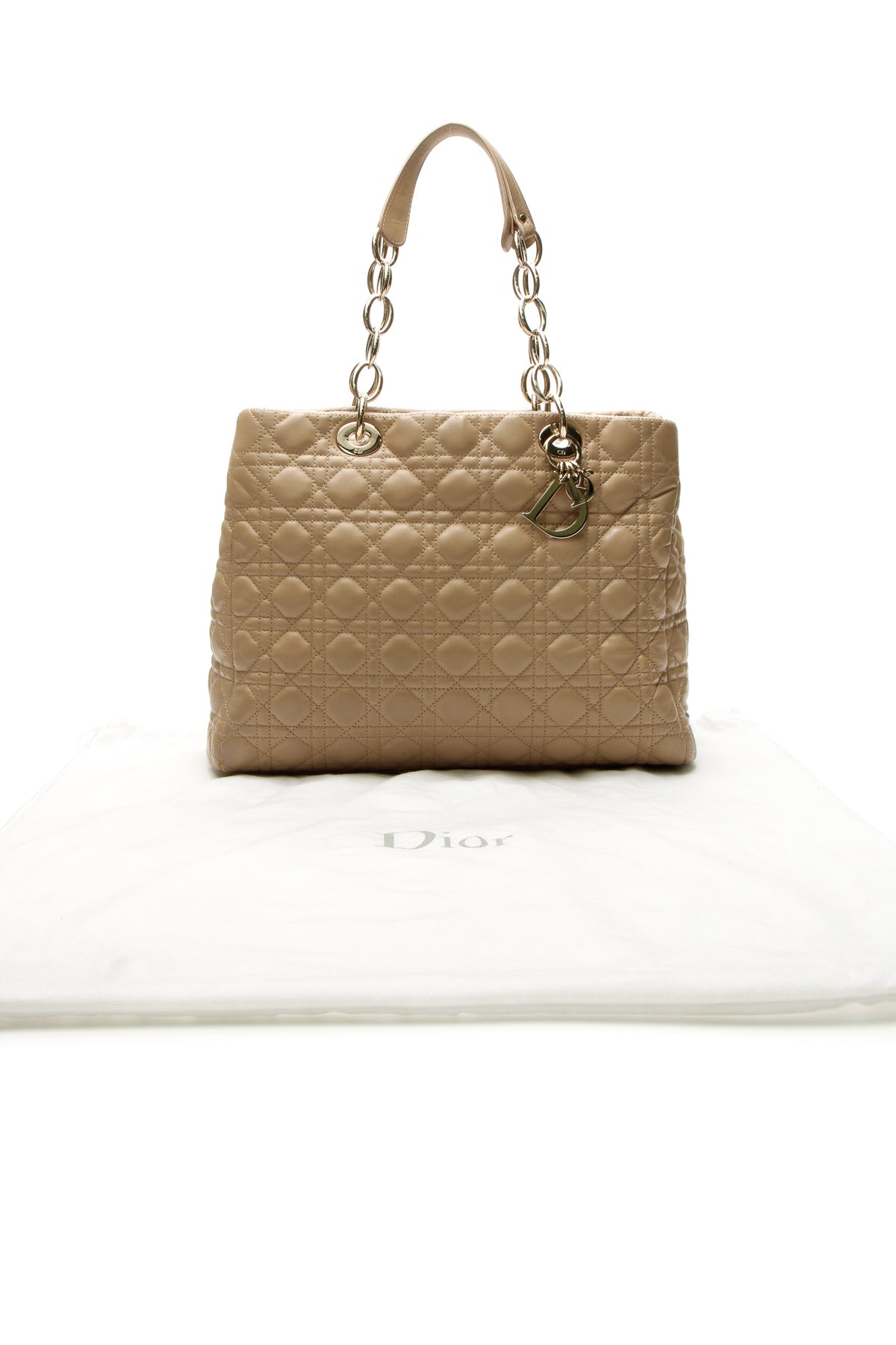 Cannage Large Shopping Tote Bag - Beige - image 14