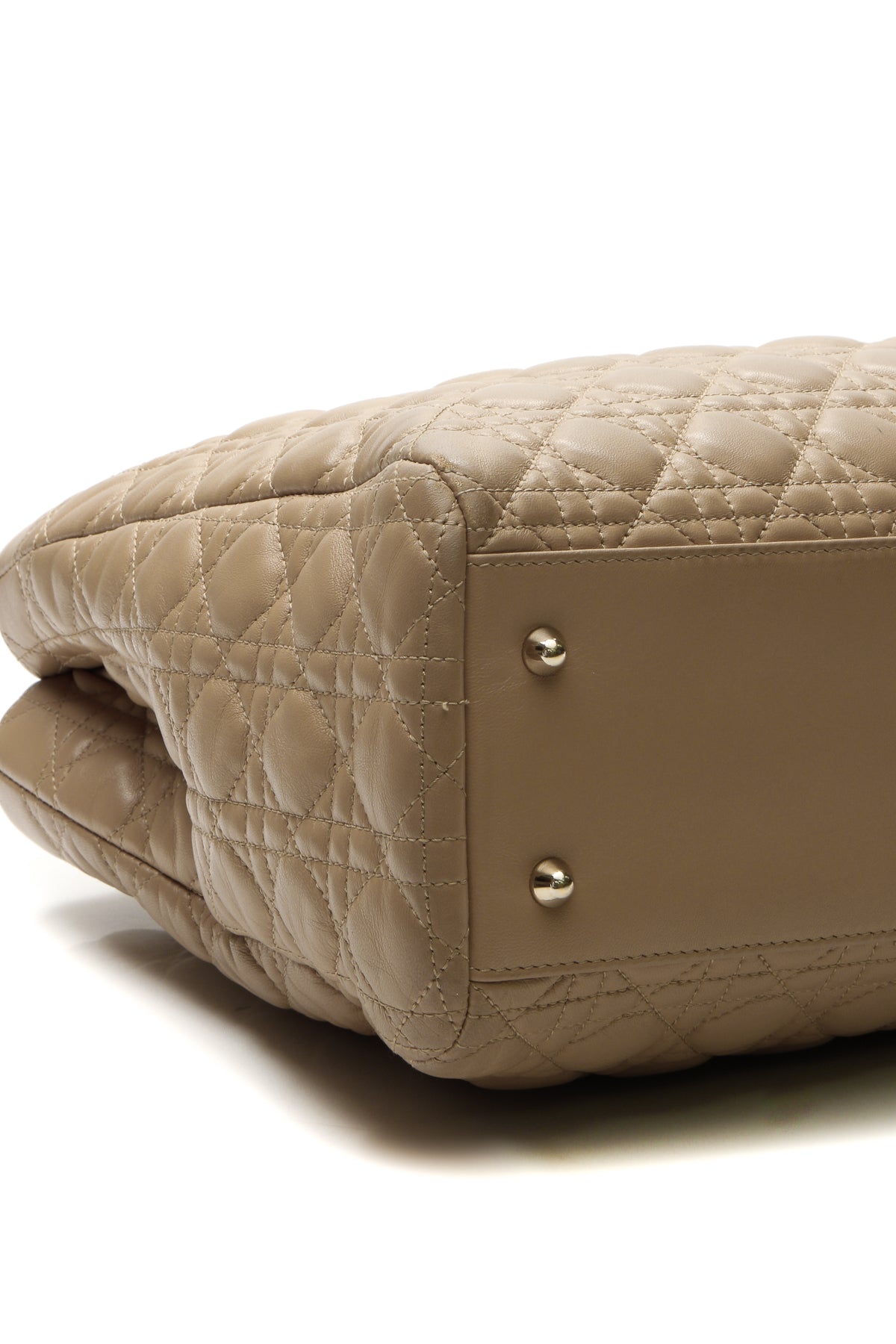 Cannage Large Shopping Tote Bag - Beige - image 5