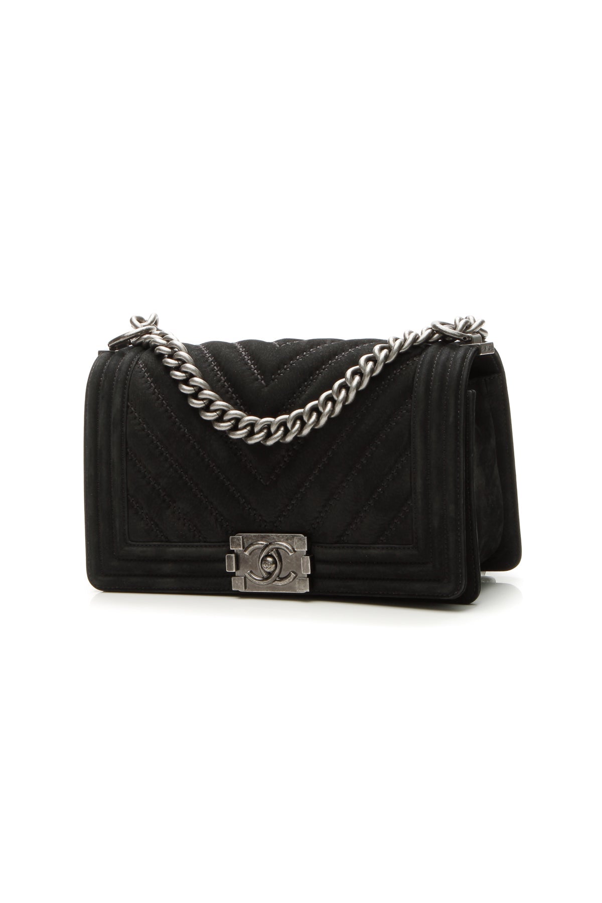 Chevron Old Medium Boy Bag - Black - image 1
