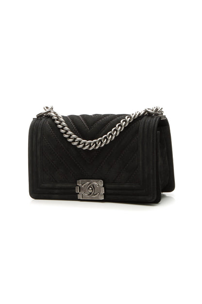 Chevron Old Medium Boy Bag - Black - image 1