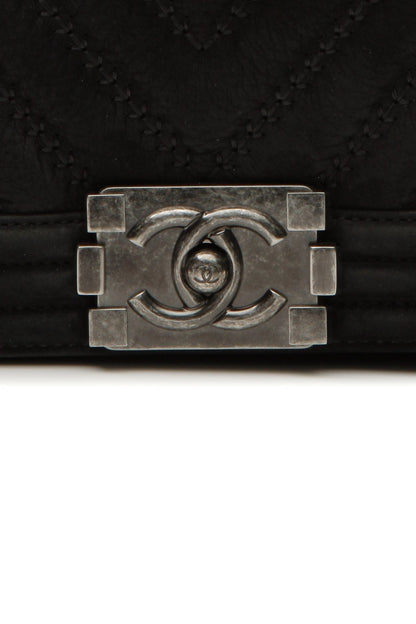 Chevron Old Medium Boy Bag - Black - image 7