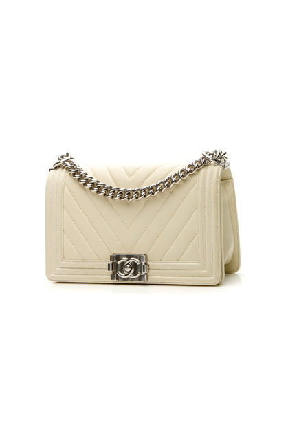 Chevron Old Medium Boy Bag - Ivory - image 1
