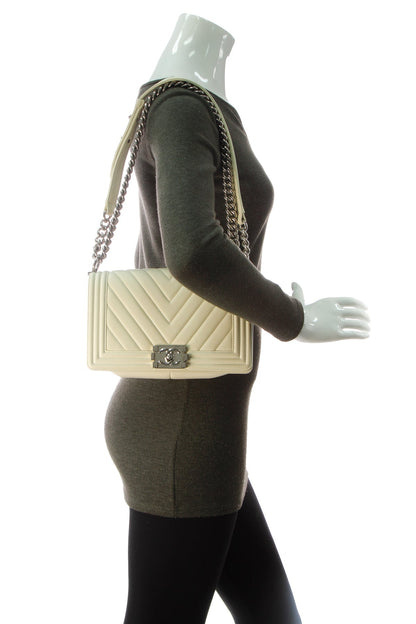 Chevron Old Medium Boy Bag - Ivory - image 2