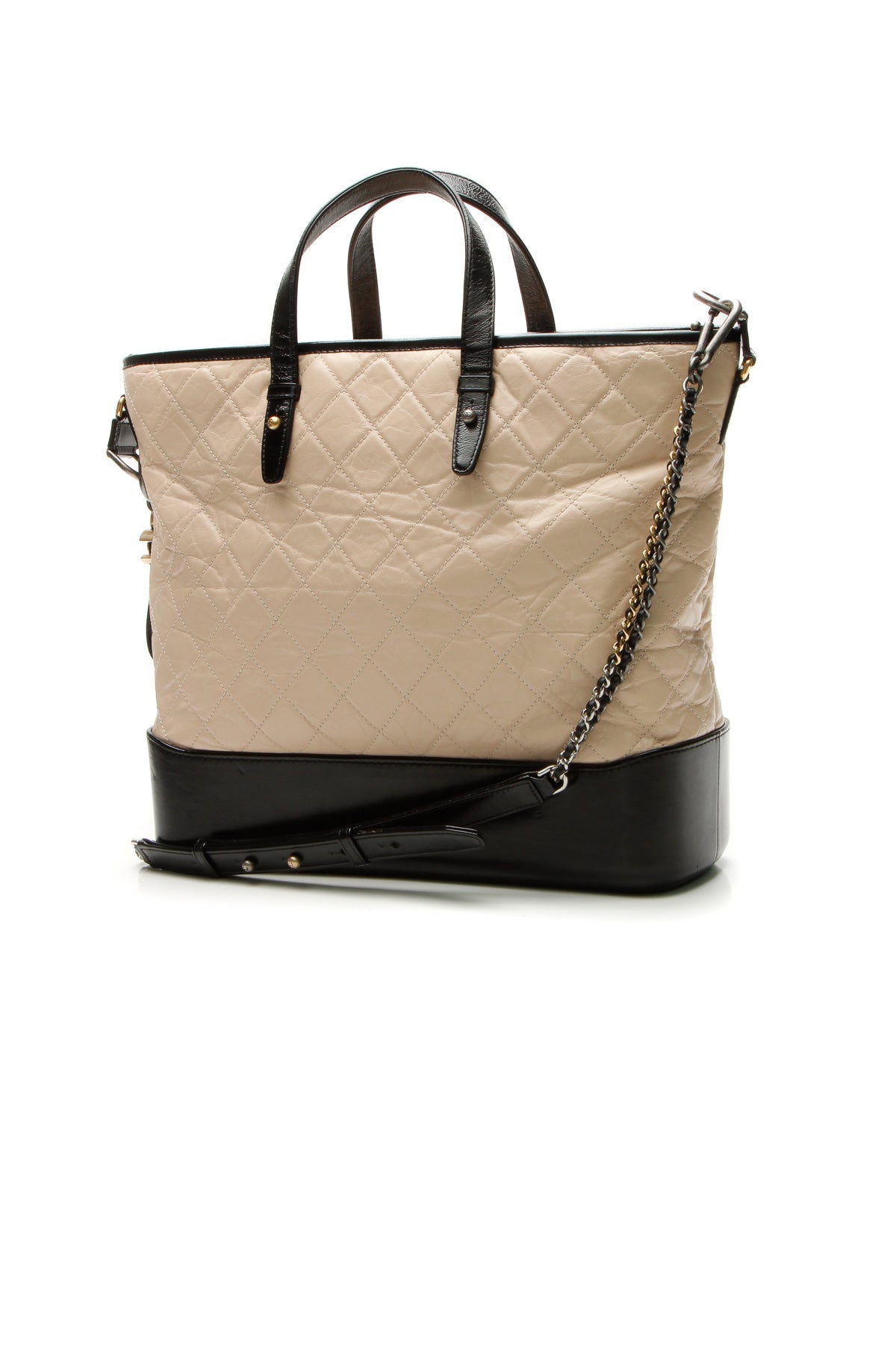 Gabrielle Large Shopping Tote Bag - Beige/Black - image 1