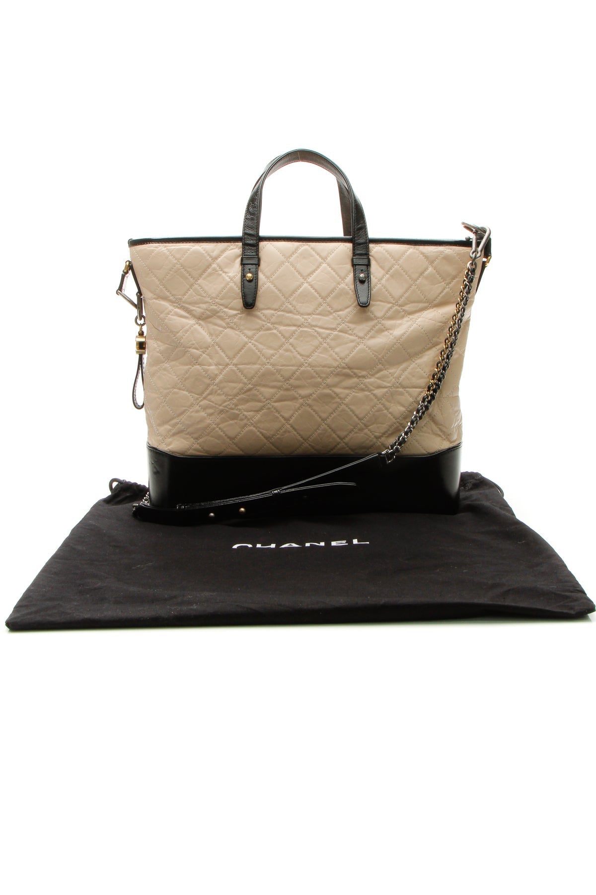 Gabrielle Large Shopping Tote Bag - Beige/Black - image 12