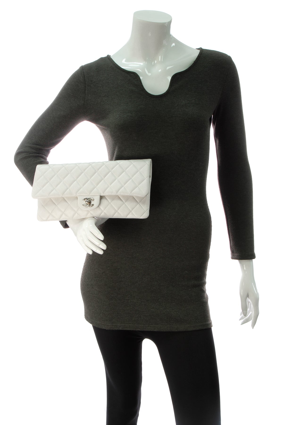 Classic Flap Clutch Bag - White - image 2