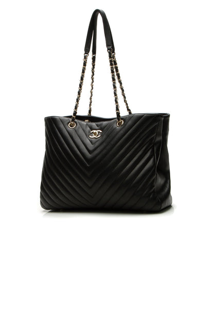 Chevron Tote Bag - Black - image 1