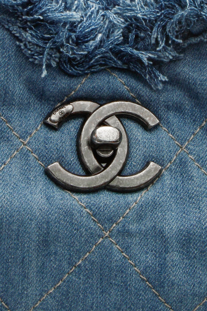 Quilted Denim Hobo Bag - Light Blue - image 6