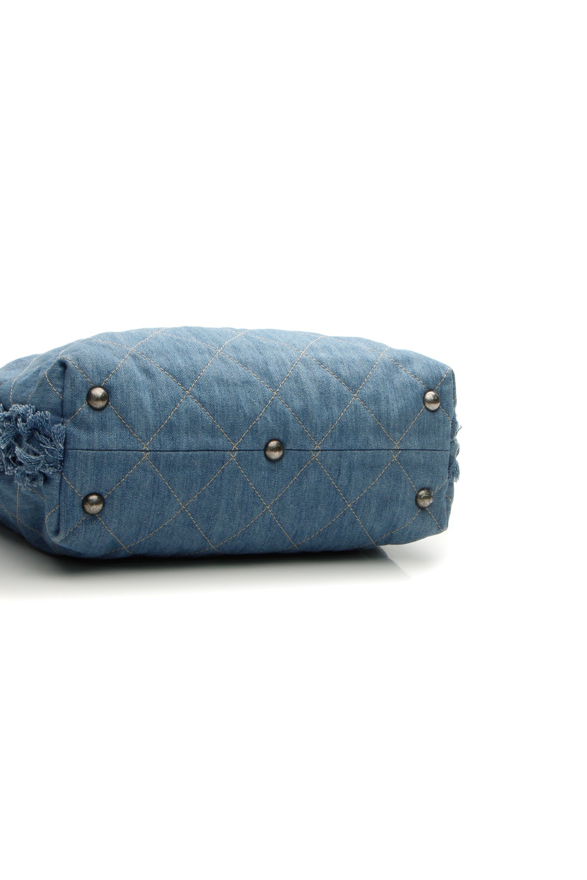 Quilted Denim Hobo Bag - Light Blue - image 4