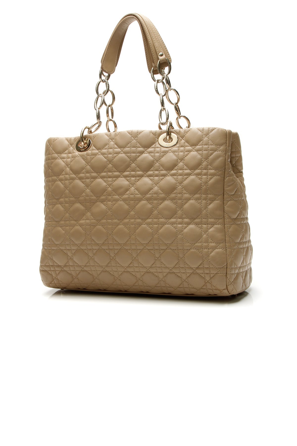 Cannage Large Shopping Tote Bag - Beige - image 3