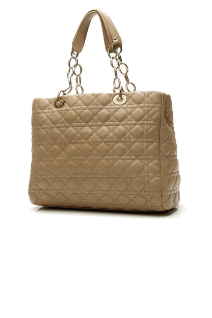 Cannage Large Shopping Tote Bag - Beige - image 3