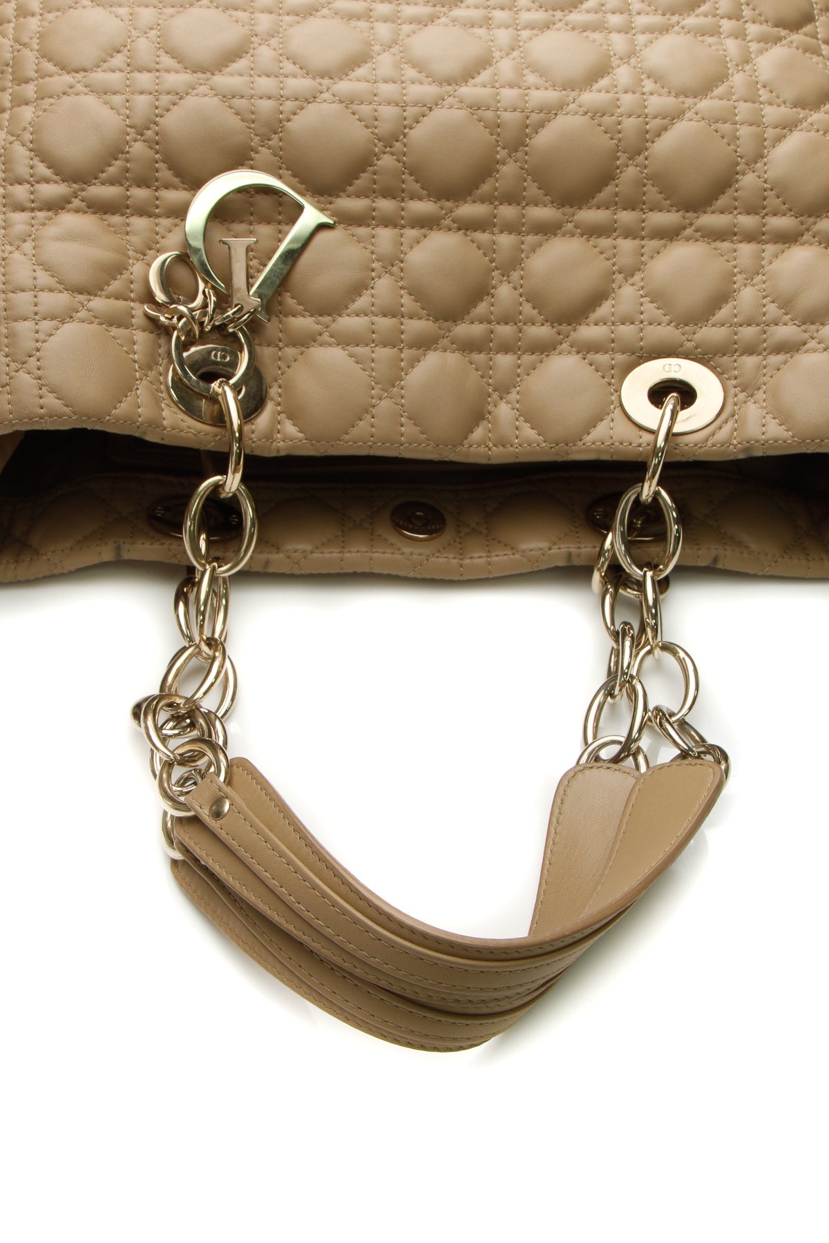 Cannage Large Shopping Tote Bag - Beige - image 6