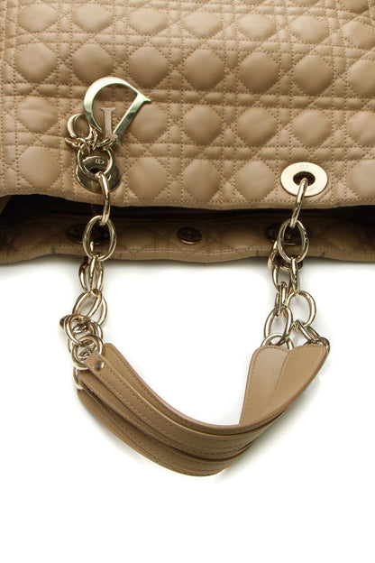 Cannage Large Shopping Tote Bag - Beige - image 6