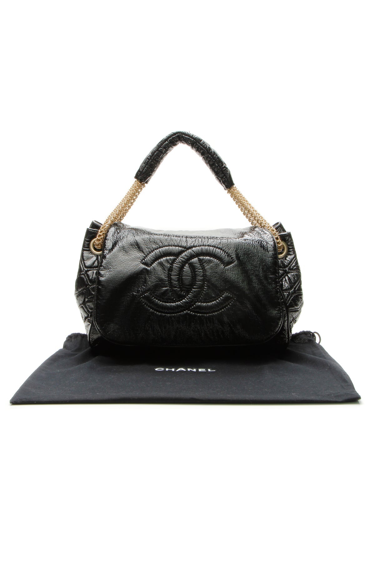 Rock & Chain Accordion Bag - Black - image 11