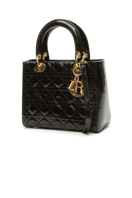Vintage Medium Lady Dior Bag - Black - image 1