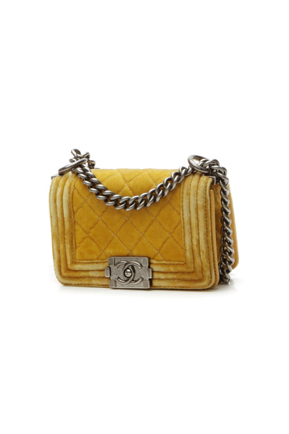 Chanel Velvet Mini Boy Bag - Yellow - photo 1