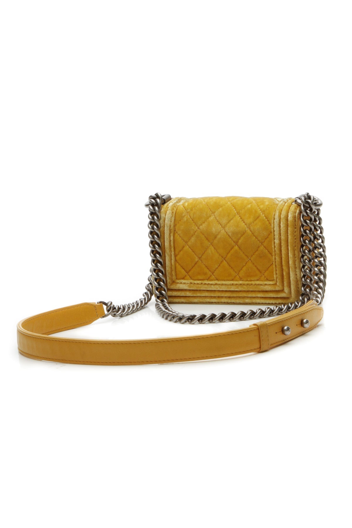 Velvet Mini Boy Bag - Yellow - image 3