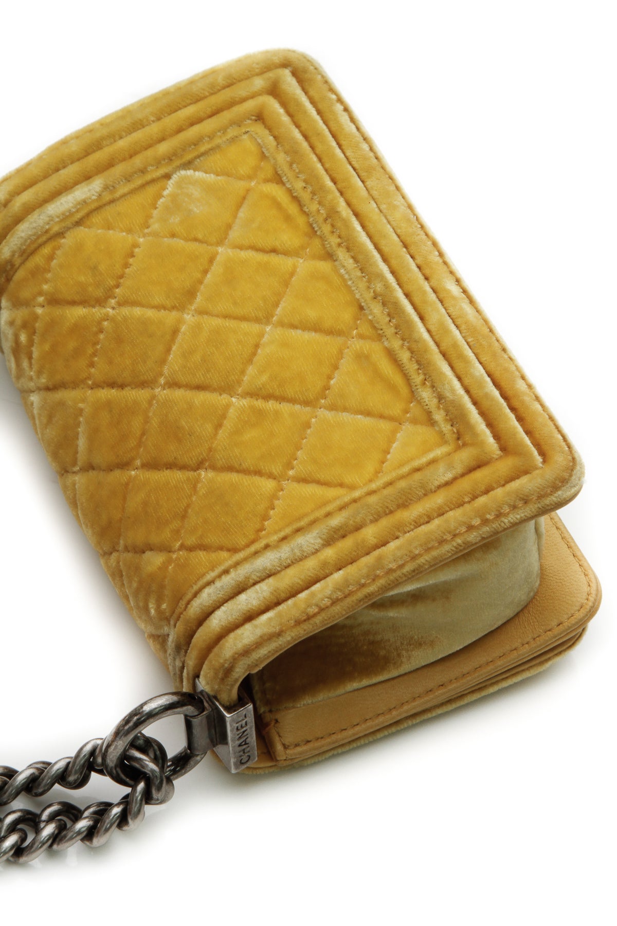 Chanel Velvet Mini Boy Bag - Yellow - photo 7
