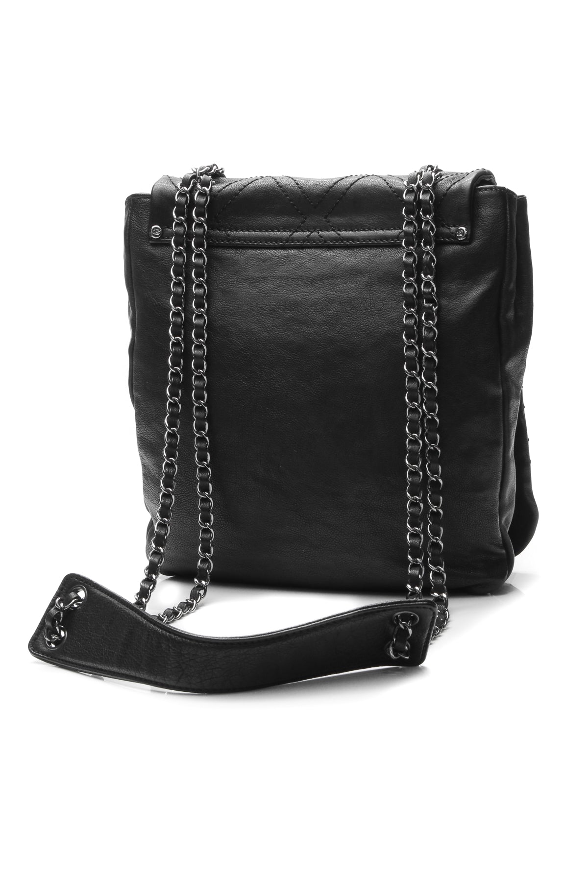 Diamond Stitch Large Messenger Bag - Black - image 3