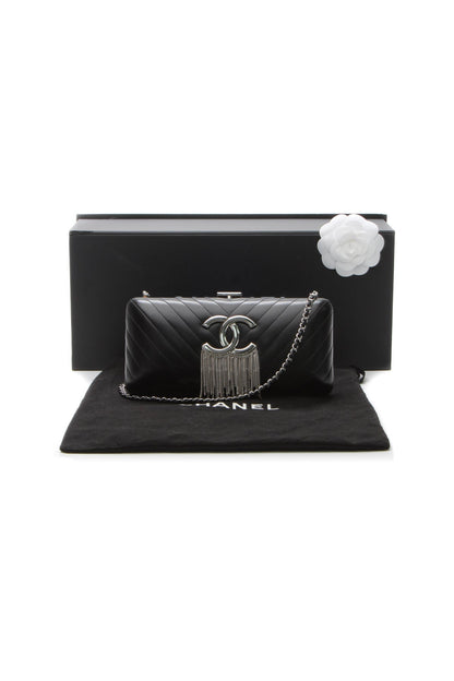Chain Fringe Evening Bag - Black - image 9