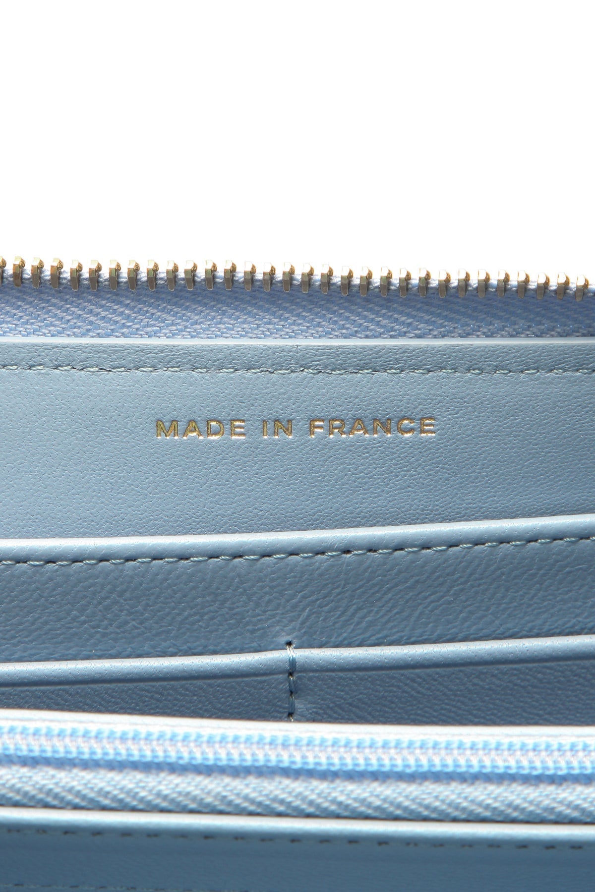 Quilted Classic Long Zip Wallet - Light Blue - image 7