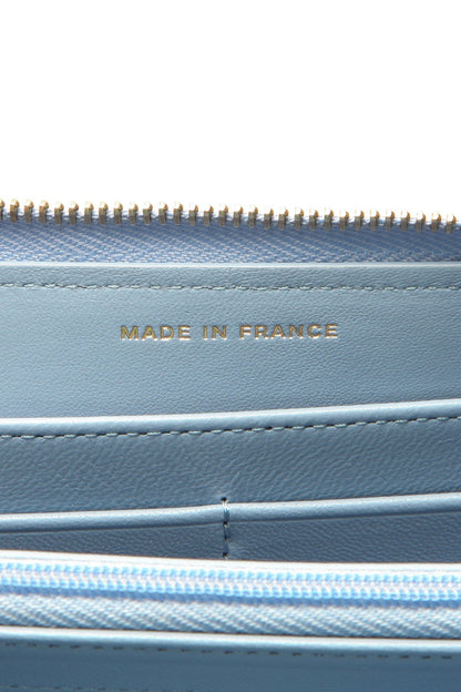 Quilted Classic Long Zip Wallet - Light Blue - image 7