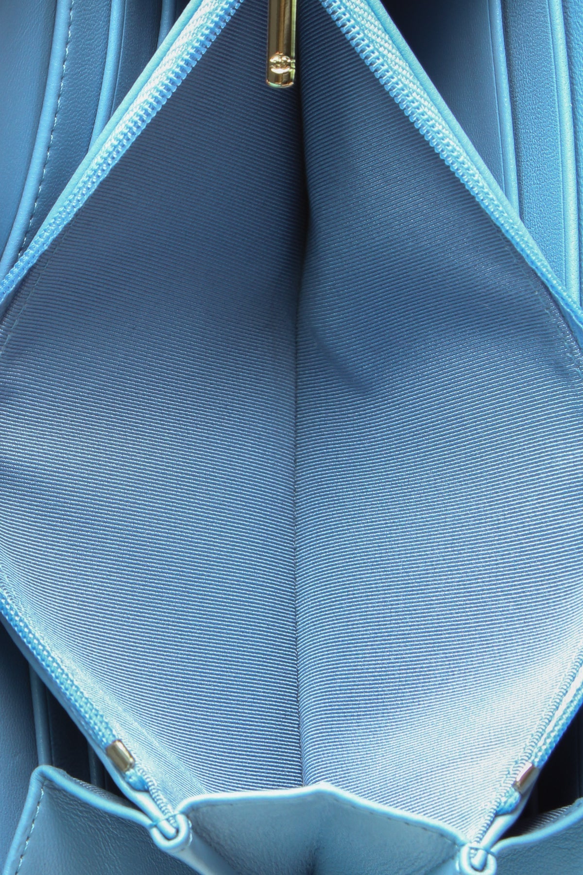 Quilted Classic Long Zip Wallet - Light Blue - image 5