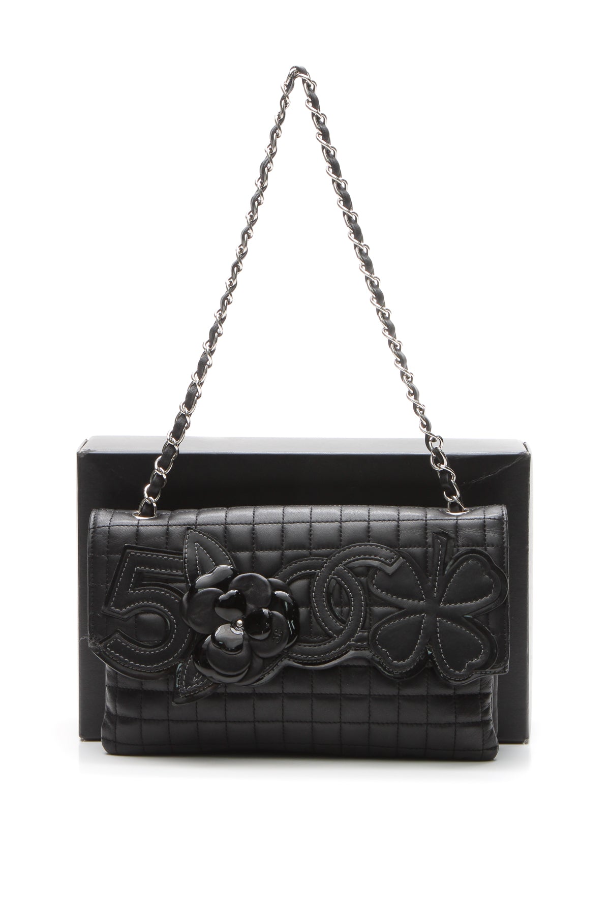 Chanel Camellia No.5 Flap Shoulder Bag - Black - photo 13