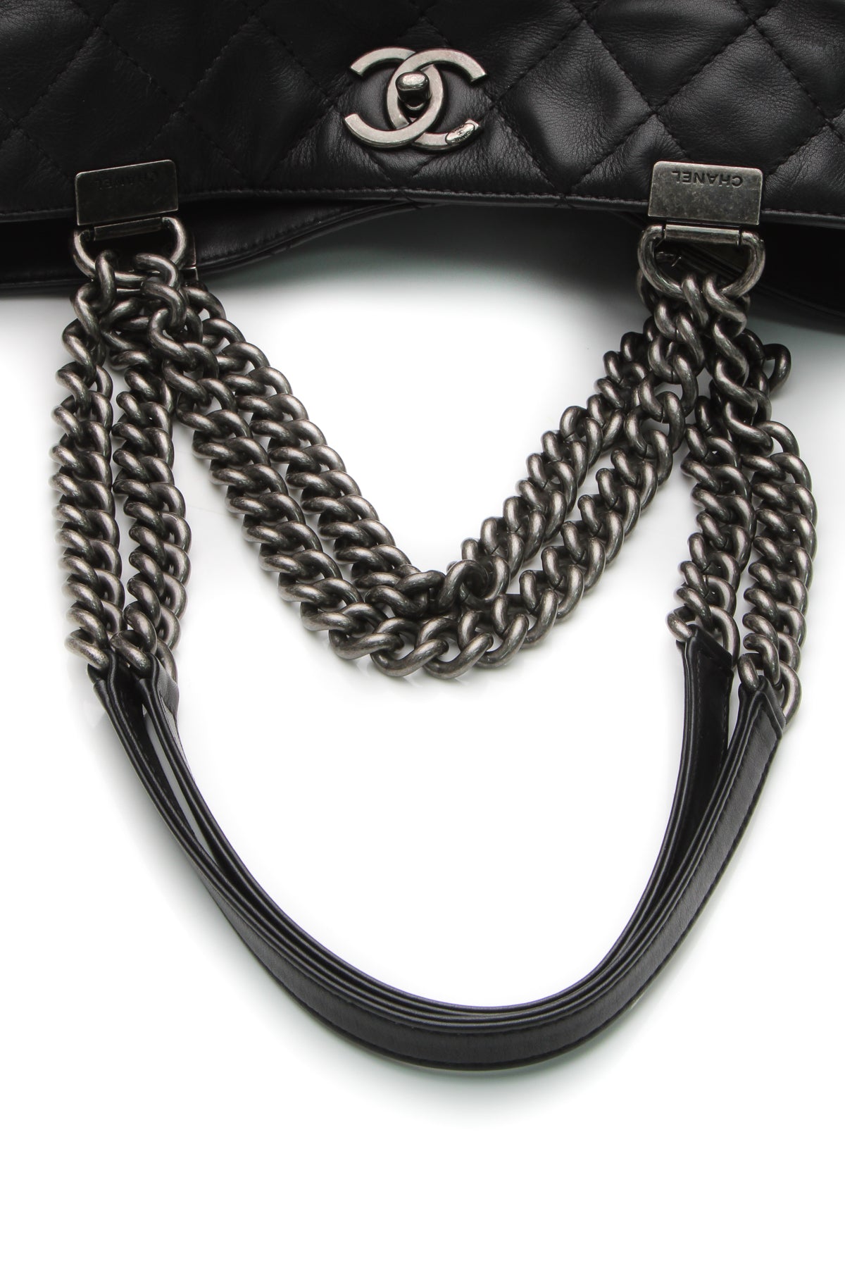 Two-Way Chain Tote Bag - Black - image 5