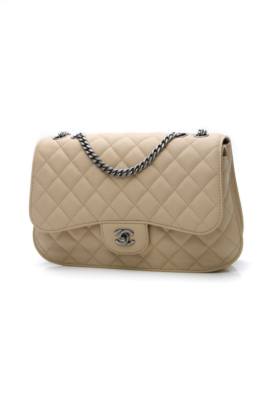 Accordion Flap Bag - Beige - image 1