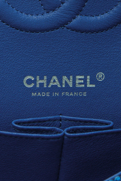 Tweed Classic Medium Double Flap Bag - Blue - image 8