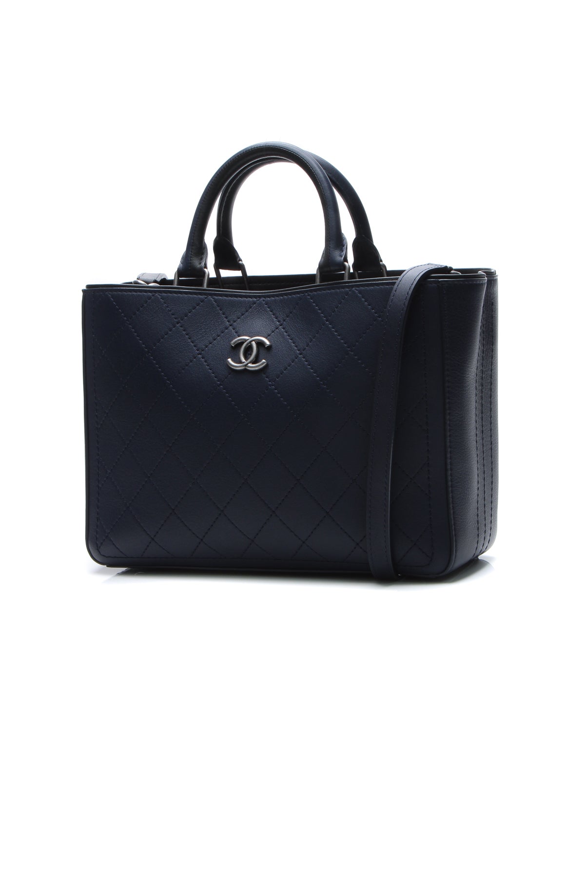 Chanel Bi-Color Medium Shopping Bag - Navy/Black - photo 1