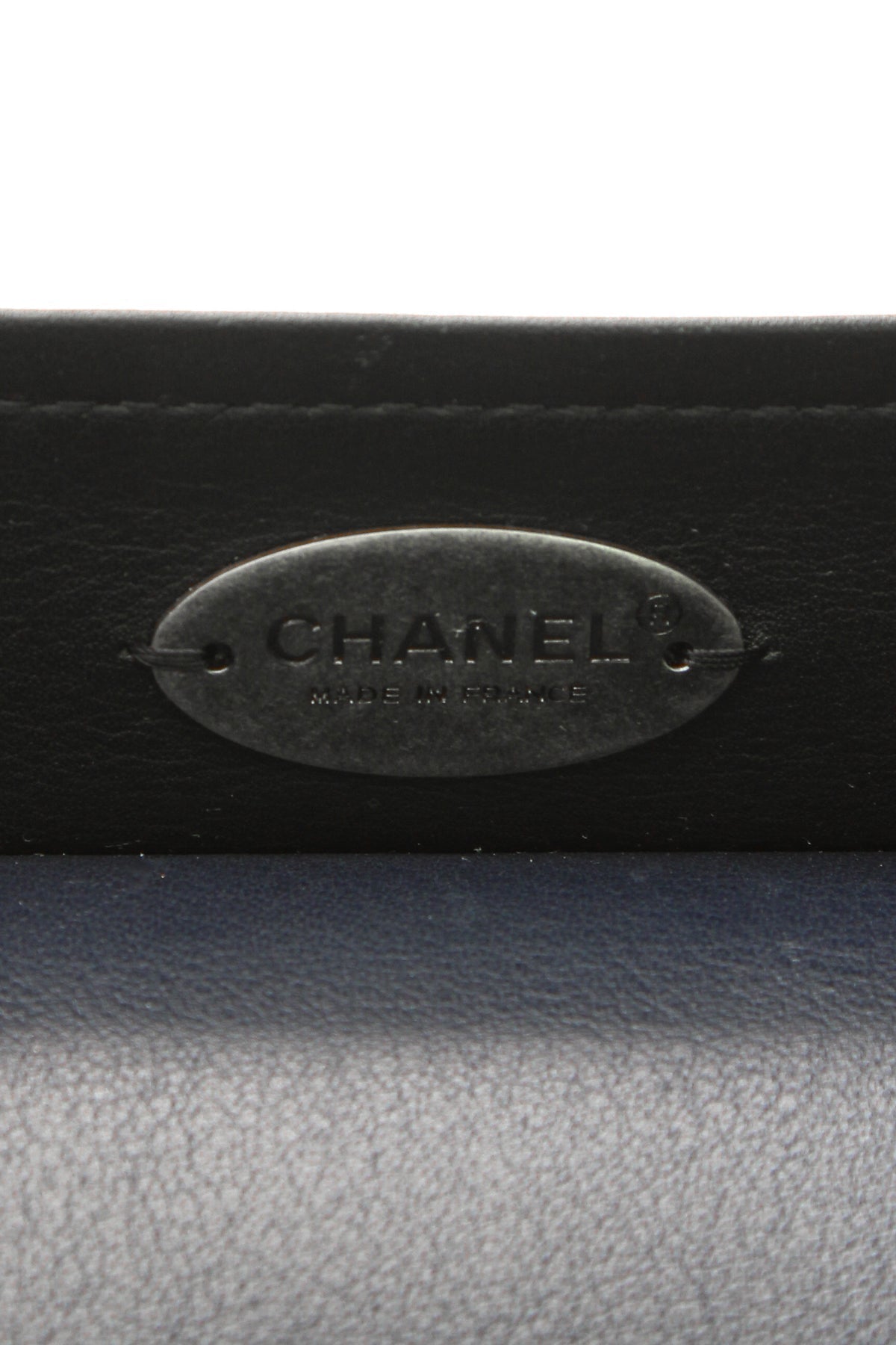 Bi-Color Medium Shopping Bag - Navy/Black - image 9