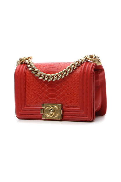 Shiny Python Small Boy Bag - Red - image 1