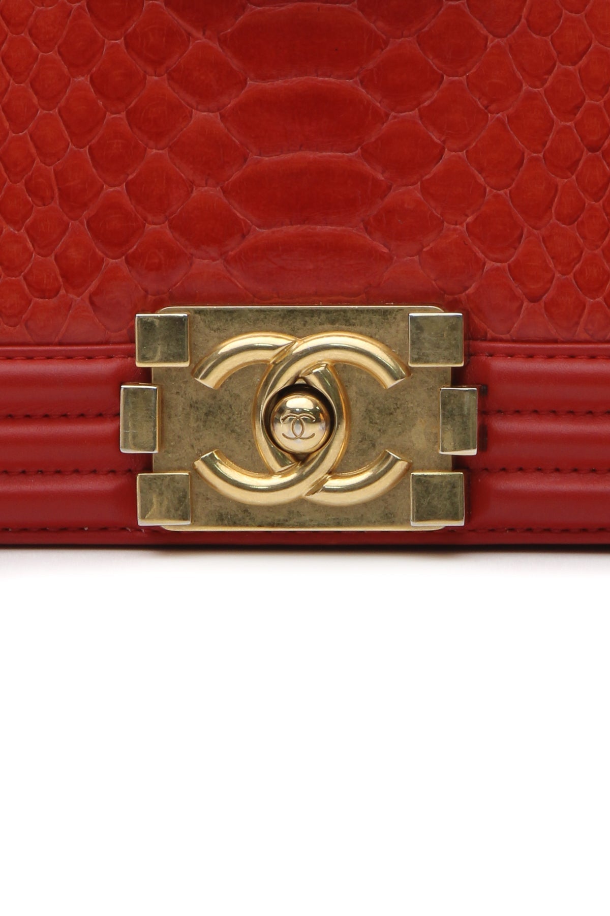 Shiny Python Small Boy Bag - Red - image 7