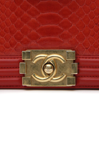 Shiny Python Small Boy Bag - Red - image 7