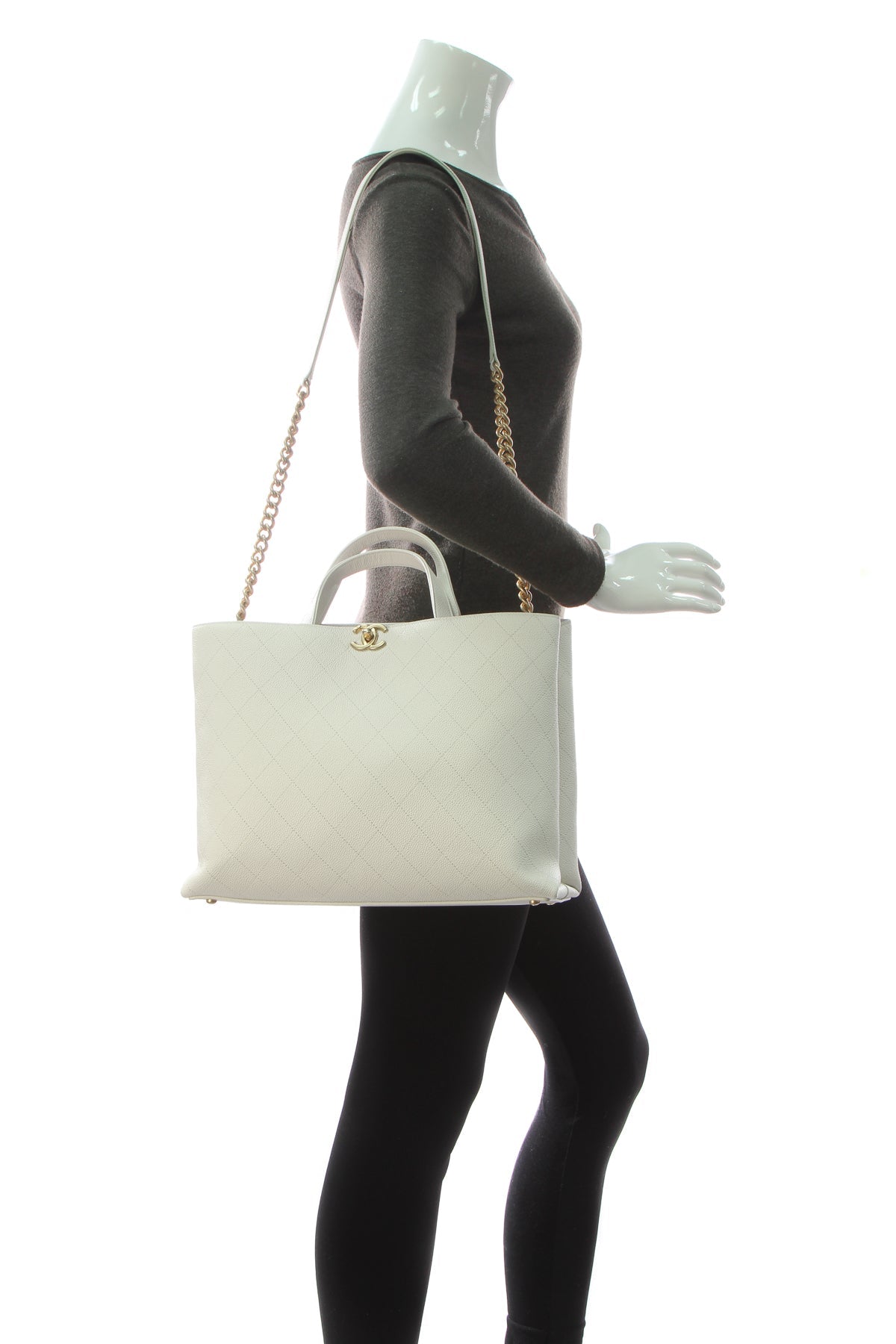 Large Shopping Tote Bag - White - image 2