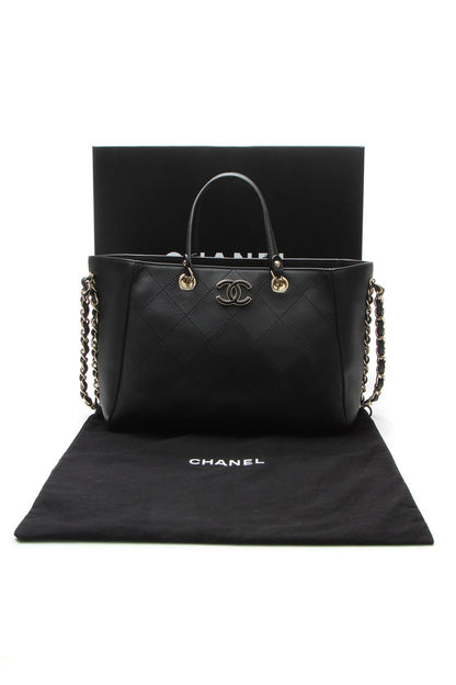 Small Side Chain Shopping Tote Bag - Black - image 10